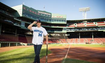 Bentley student Ryan Berardino at Fenway Park